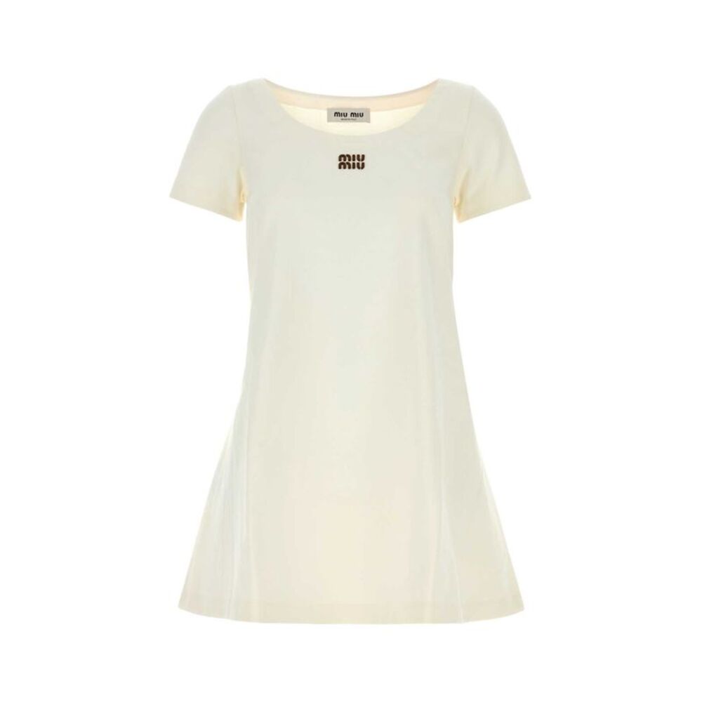 Miu Miu Women White Cotton Mini Dress